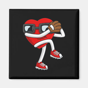 Valentijnsdag Hart Baseball Pitcher Fun Boys Gir Magneet