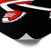 Valentijnsdag Hart Baseball Pitcher Fun Boys Gir Poster (Hoek)