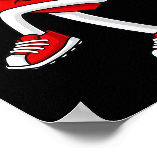 Valentijnsdag Hart Baseball Pitcher Fun Boys Gir Poster (Hoek)