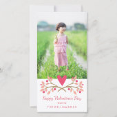 Valentijnsdag  Hart & Bessen Foto Feestdagenkaart (Voorkant)