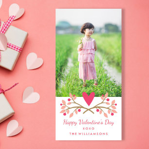 Valentijnsdag Hart & Bessen Foto Feestdagenkaart