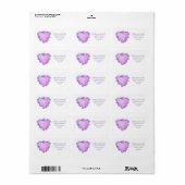 Valentijnsdag Hart Bloemen Paarse Roze Elegant Etiket (Full Sheet)