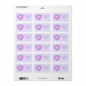 Valentijnsdag Hart Bloemen Paarse Roze Elegant Etiket (Full Sheet)