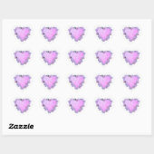 Valentijnsdag Hart Bloemen Paarse Roze Elegant Hart Sticker (Vel)