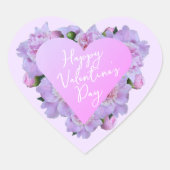 Valentijnsdag Hart Bloemen Paarse Roze Elegant Hart Sticker (Voorkant)