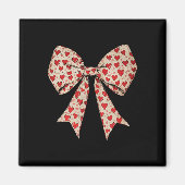 Valentijnsdag Hart Coquette Bow Retro Valentijn Magneet (Voorkant)