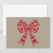 Valentijnsdag Hart Coquette strik Retro Valentijn Bedankkaart (Voorkant / Achterkant)