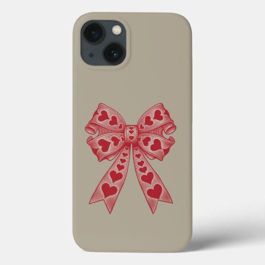 Valentijnsdag Hart Coquette strik Retro Valentijn Case-Mate iPhone Case (Achterkant)
