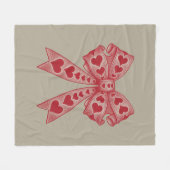 Valentijnsdag Hart Coquette strik Retro Valentijn Fleece Deken (Voorkant (Horizontaal))