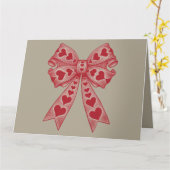 Valentijnsdag Hart Coquette strik Retro Valentijn Kaart (Gele Bloem)