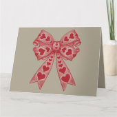 Valentijnsdag Hart Coquette strik Retro Valentijn Kaart (Voorkant)