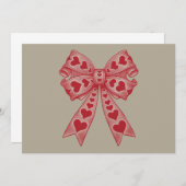 Valentijnsdag Hart Coquette strik Retro Valentijn Kaart (Voorkant / Achterkant)