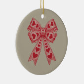 Valentijnsdag Hart Coquette strik Retro Valentijn Keramisch Ornament (Rechts)