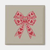 Valentijnsdag Hart Coquette strik Retro Valentijn Magneet (Voorkant)