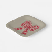 Valentijnsdag Hart Coquette strik Retro Valentijn Papieren Bordje (Gebogen)