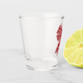 Valentijnsdag Hart Coquette strik Retro Valentijn Shot Glas (Links)