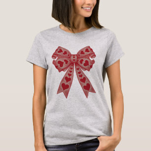 Valentijnsdag Hart Coquette strik Retro Valentijn T-shirt