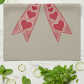 Valentijnsdag Hart Coquette strik Retro Valentijn Theedoek (Gevouwen)