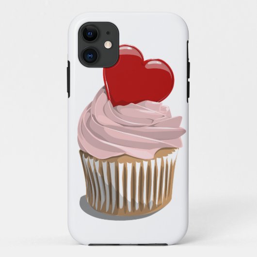 Valentijnsdag hart cupcake iPhone4 hoesje (Achterkant)