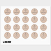 Valentijnsdag Hart Cupcake Kraft Minimalistisch Ronde Sticker (Vel)
