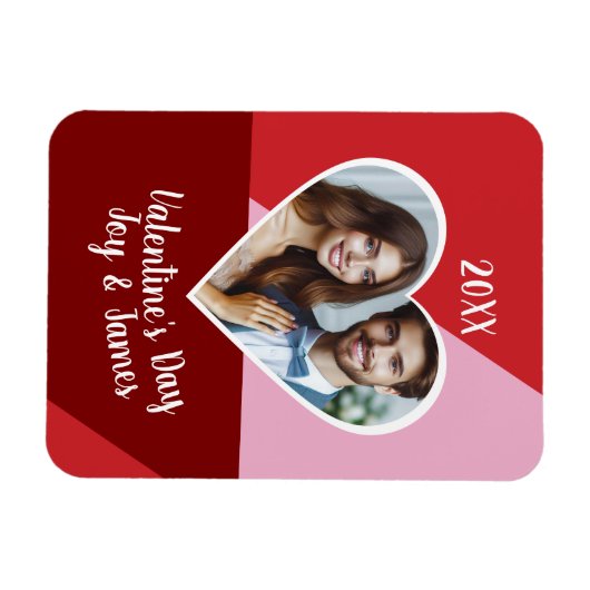 Valentijnsdag Hart Custom Photo Magneet (Horizontaal)