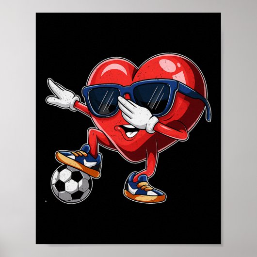 Valentijnsdag Hart Dabbing Hart Speler Voetbal Poster (Voorkant)