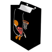 Valentijnsdag Hart Dunkende Mooie Basketbal Medium Cadeauzakje (Voorkant Gekanteld)