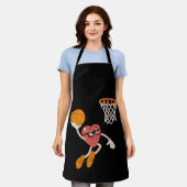Valentijnsdag Hart Dunker Cute Basketbal Schort (Gedragen)