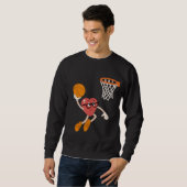 Valentijnsdag Hart Dunkerende Schattige Basketbal Trui (Voorkant volledig)
