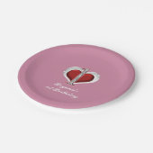 Valentijnsdag Hart één 1ST ELKE KLEURPARTIJ Papieren Bordje (Gekanteld)