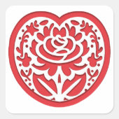 "Valentijnsdag Hart en Liefde Bloemen Sticker (Voorkant)
