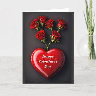 Valentijnsdag hart en rozen feestdagen kaart