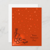 Valentijnsdag - hart en vlinder op regenboog feestdagenkaart (Voorkant / Achterkant)