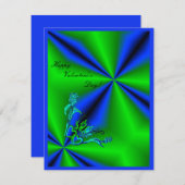 Valentijnsdag - hart en vlinder op regenboog feestdagenkaart (Voorkant / Achterkant)