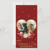 Valentijnsdag Hart Foto Gouden Glitters Hart Rood (Voorkant)