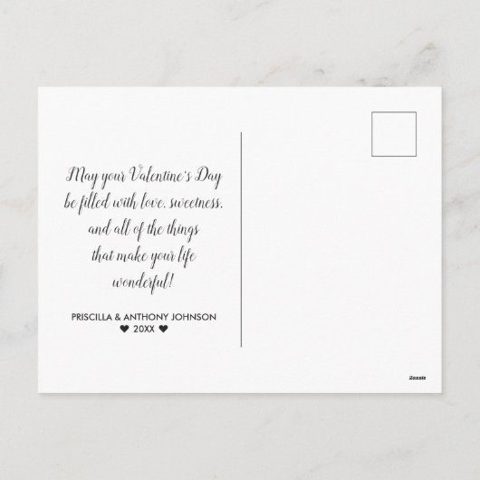 Valentijnsdag hart foto rode glitter - Briefkaart (Achterkant)