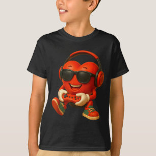 Valentijnsdag Hart Gamer Video Gaming Jongens Mann T-shirt