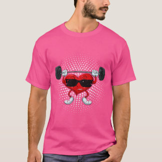 Valentijnsdag Hart Gewichtheffen Grappig Deadlift T-shirt