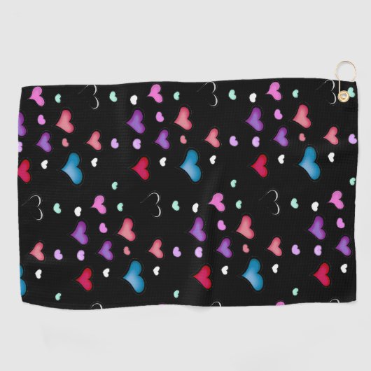 Valentijnsdag hart Golf Towel Golfhanddoek (Horizontaal)