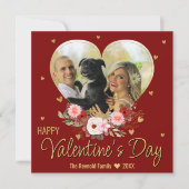 Valentijnsdag Hart Gouden Foto Glitters Harten Feestdagenkaart (Voorkant)