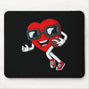 Valentijnsdag hart hardlopen met een Football jong Muismat