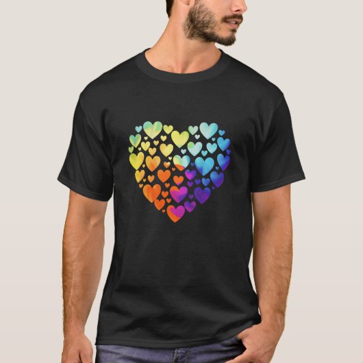 Valentijnsdag Hart Harten Tie Dye T-shirt (Voorkant)