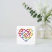 Valentijnsdag Hart Harten Tie Dye Vierkante Visitekaartje (Staand voorkant)