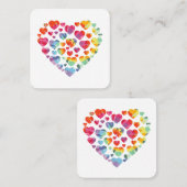 Valentijnsdag Hart Harten Tie Dye Vierkante Visitekaartje (Voorkant / Achterkant)