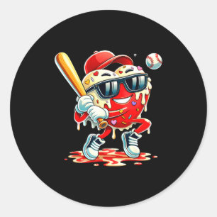 Valentijnsdag Hart Honkbal Drip Ijs Jongens Ronde Sticker