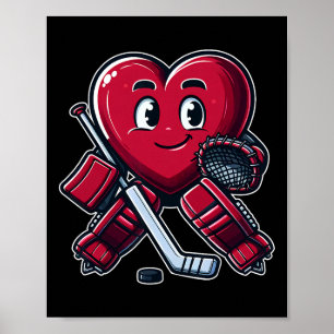 Valentijnsdag Hart IJshockey Keeper Poster