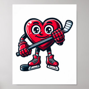 Valentijnsdag hart ijshockey speler sport poster