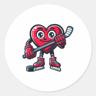 Valentijnsdag hart ijshockey speler sport ronde sticker