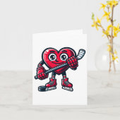 Valentijnsdag Hart IJshockeyspeler Sport  Kaart (Gele Bloem)