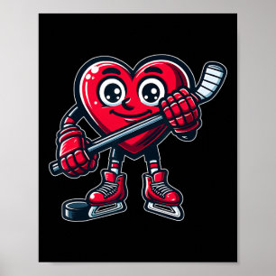 Valentijnsdag Hart IJshockeyspeler Sport Poster